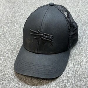 SITKA Icon Mid Pro Trucker Hat Cap Black Snap Back Mesh Logo Embroidered